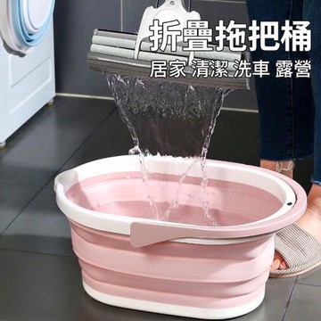 【心靈捕手嚴選】大容量折疊收納水桶-18公升加大款(拖把水桶 手提水桶 露營水桶 水盆 洗車水桶 儲水桶)