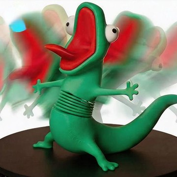 河狸變身計劃 彈簧蜥蜴 TOM 3D 列印玩具 湯姆公仔 抽象吐舌 彈簧可動 創意桌擺 解壓小物 網紅梗圖 潮玩擺件