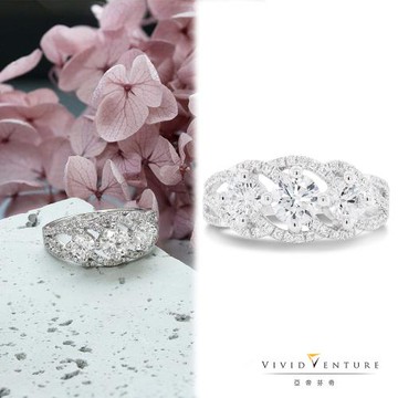 亞帝芬奇 天然鑽石 GIA 1.1克拉 DSI2 3VG 八心八箭 鑽石 戒指 雋永璀璨 三主石 鉑金台