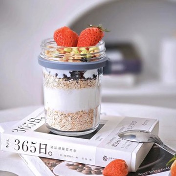 英國kilner燕麥杯早餐杯梅森杯密封罐帶勺蓋無鉛玻璃瓶沙拉罐便攜