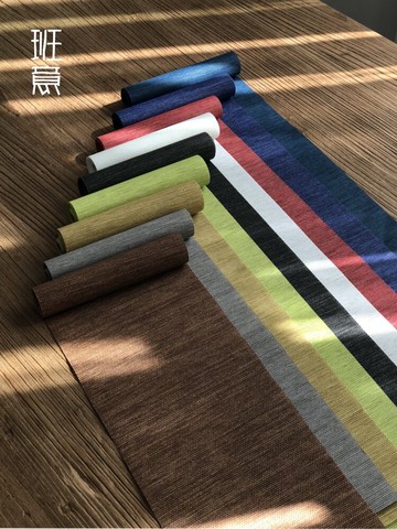 班意 臺灣茶席日式茶桌旗茶道配件簡約干泡紙質纖維禪意茶簾茶布