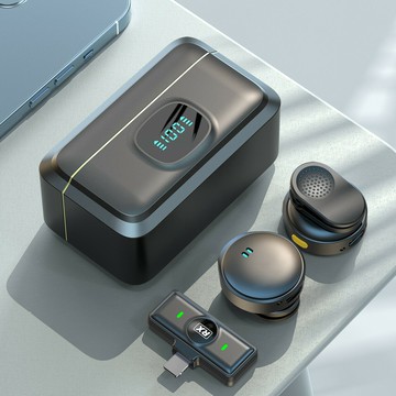 Q8黑黃色款直播自帶混響領夾麥話筒數顯降噪專業無線領夾麥克風【北歐家居生活】