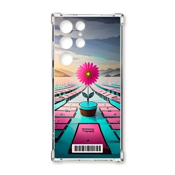 S24 系列殼 TRON 三星 S24 Ultra 桃藍色花朵系列  載具 四角防摔殼 手機殼