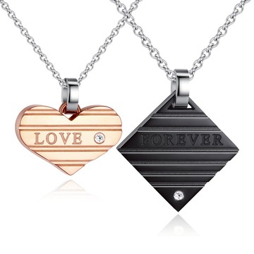 AchiCat．項鍊．甜蜜戀人．對鍊．單個．聖誕節禮物．情人節禮物．C6040