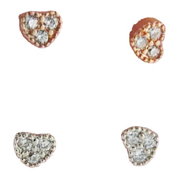 耀眼美人 銀色玫瑰金微觀心鑽鋯石鑽養耳棒鈦閃耀 鈦鋼耳環  銀色 玫瑰金