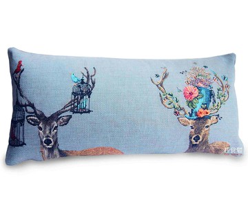 歐洲皇家緹花抱枕 針織限量2個 華麗的鹿B 森林系 夢幻 創意禮物