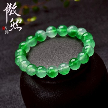 傲然冰種飄花翡翠玉髓手鏈碧玉色綠玉髓手鏈冰飄清新綠水晶手串推薦 