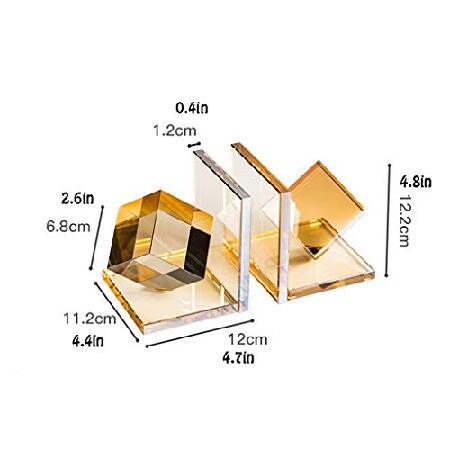 ブックエンド クリスタルブックエンド 軽量 ラグジュアリー モダン 滑り止め 装飾ブックエンド オフィス ホーム デスク 収納ラック ブックエンド 装飾用