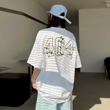 100%純棉短袖T恤男 寬松男生T 圓領落肩美式韓系印花短袖T恤 痞帥半袖T恤 潮牌青少年短袖 高克重情侶T恤男女五分袖