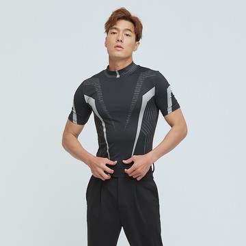 COZEE-合身印花上衣(男)-合金灰