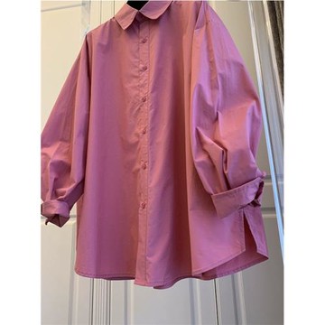 2024早春款歐貨設計高級感漂亮別致小衫上衣法式小眾枚紅色襯衫女