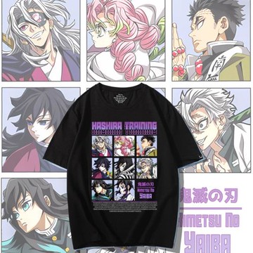 Demon Slayer T-Shirt鬼滅之刃短袖T恤男女圓領夏季裝INS柱訓練篇