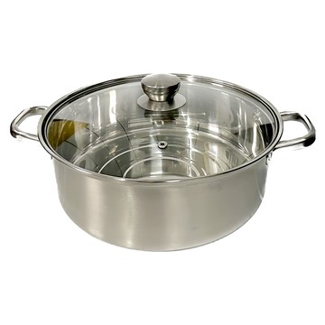 美亞 304不鏽鋼火鍋 附蓋  30cm  銀色  1個