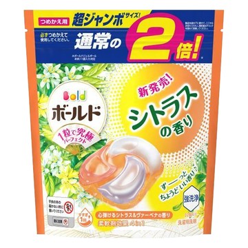 Bold 日本原裝進口 4in1 超強洗淨4D洗衣膠囊補充裝 柑橘馬鞭草  22顆  1袋