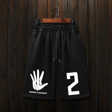 倫納德2號喬治13號短褲男夏季休閑運動籃球褲子嘻哈潮流五分中褲