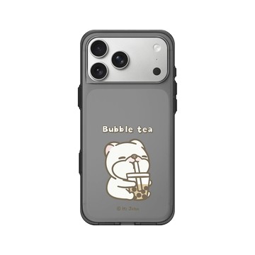 iPhone 17 Pro Max Clear (相機按鈕) 酷墨灰 - 嗨小強 Hi John - I Love Bubble tea