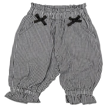 akachan honpo - 7分褲-格紋-黑色