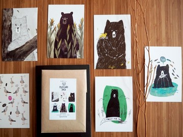 熊熊明信片 一組6張 隨機圖案 4x6 in PS005