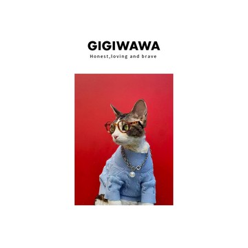 GIGIWAWA原創設計Urban系列寵物秋冬艾草抗菌保暖藍毛衣