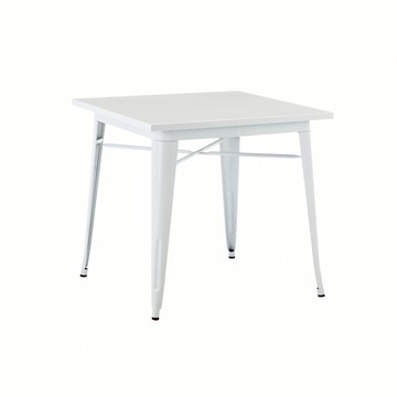 【E-home】Delia迪麗雅工業風金屬方形餐桌-幅80cm-四色可白色