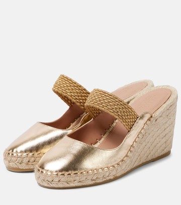 Malone Souliers Siena 70 leather espadrille wedges