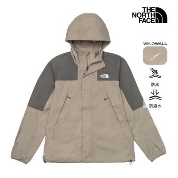 【The North Face 官方旗艦】北面男款灰色DWR防潑水寬鬆連帽外套｜8DGDNUI