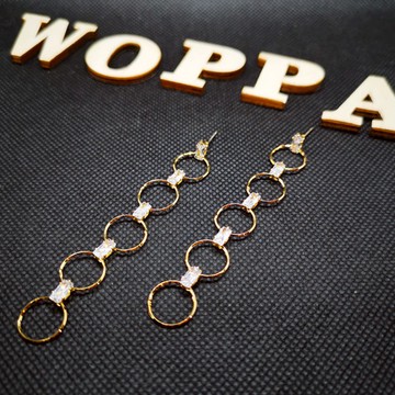 【廠商直送】W-OPPA正韓耳飾圈圈垂墜-玫瑰金