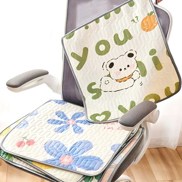 冰絲涼感天然乳膠腰枕防滑坐墊  坐墊45 x 45cm 腰枕30 x 50cm  幸運淺黃