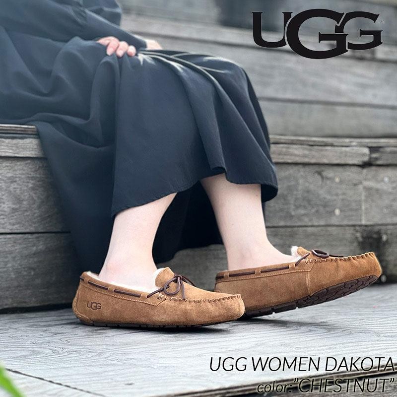 UGG WOMEN DAKOTA CHESTNUT アグ ウィメンズ ダコタ モカシン パンプス シューズ レディース ( ローファー ベージュ 茶色  1107949 ) | LINEショッピング