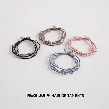 精致又日常~簡約頭繩女復古手作串珠發圈丸子頭發繩可做手鏈頭飾