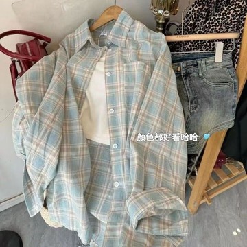 【台灣现貨】秋冬外套 女生長袖 寬鬆上衣 薄款外套 韓系襯衫 長袖襯衫 休閒上衣 開衫上衣 潮牌T恤 學生長袖 開衫女