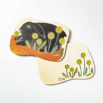 地球樹公平貿易fair trade -- 日本moritaMIW明信片(快樂的黑兔)