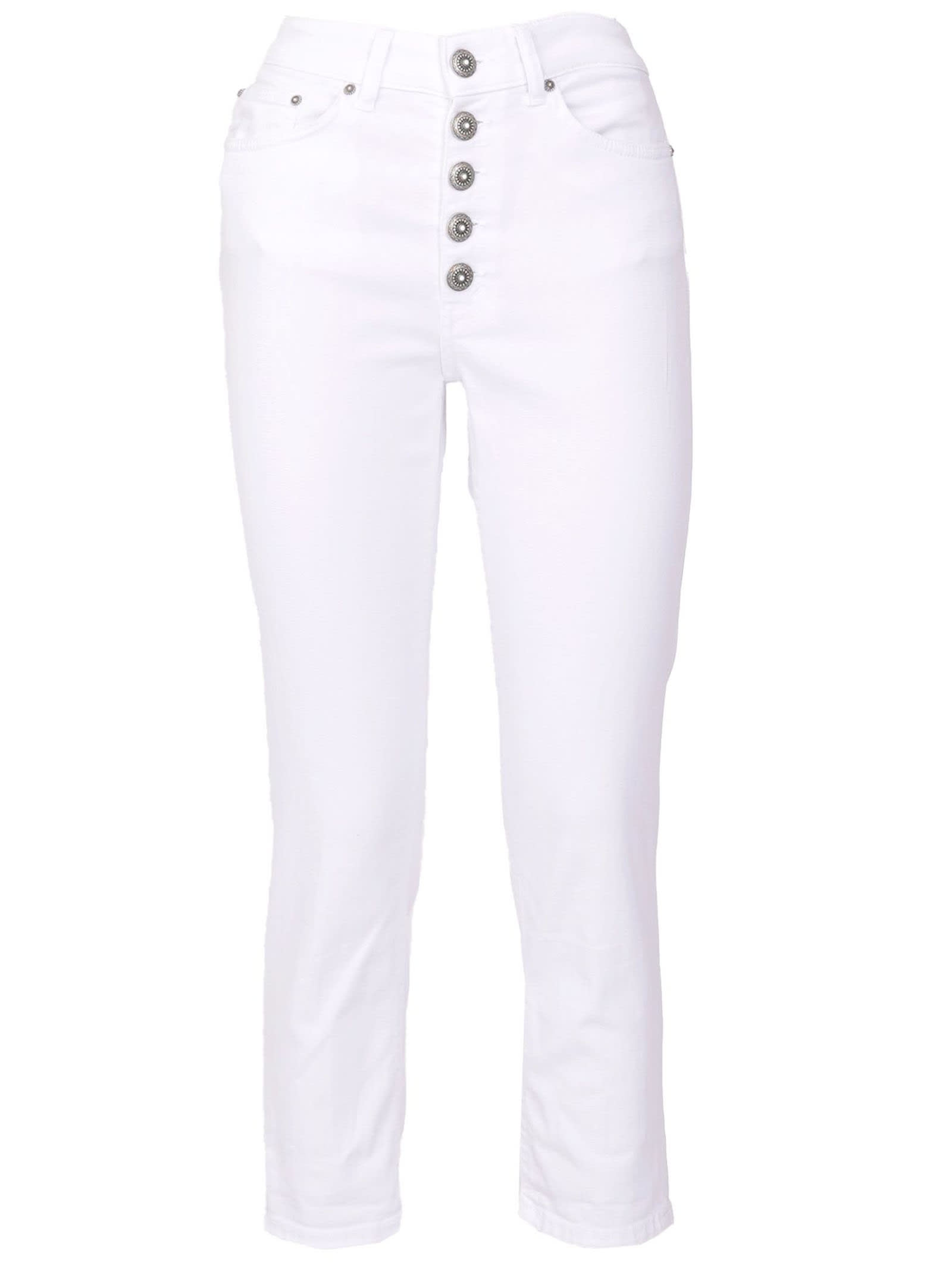 Dondup White Cotton-blend Jeans