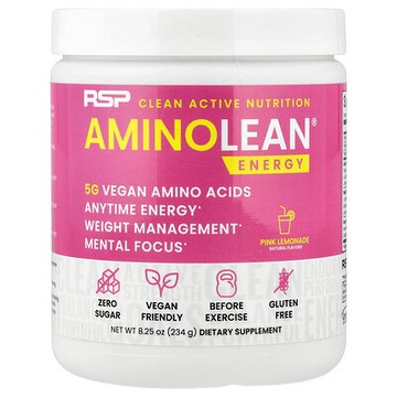 RSP Nutrition, AminoLean，能量，粉色檸檬水，8.68 盎司（246 克）