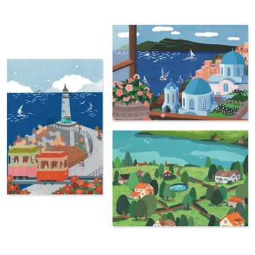 旅行風景畫明信片 v3