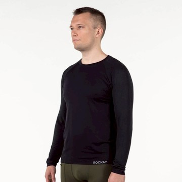 【預購】【新年特惠開跑】無縫排汗長袖訓練上衣 (男) - Black Black (L)