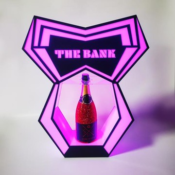 酒吧KTV香檳王洋酒展示架夜店紅酒酒架LED酒具架遙控七彩發光酒座