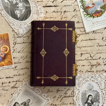 51433-法國1883年真皮燙金祈禱書