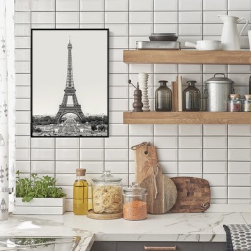 巴黎鐵塔－畫/邊櫃擺設/客廳掛畫/城市畫作/玄關/工作室/設計海報