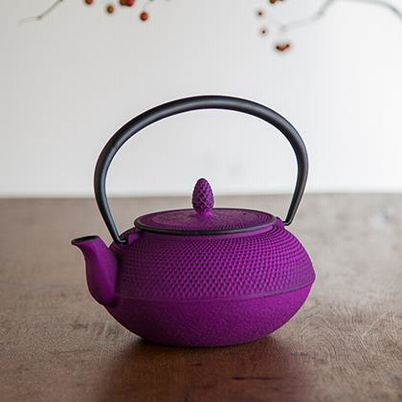 南部鉄器 急須ドーム型 富士型霰 ローズピンクシルバー ロジ