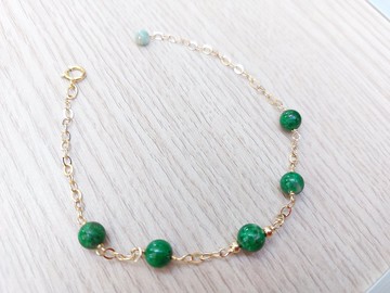 14kgf美國注金 天然翡翠A貨 翠綠手鍊 | 手作客製 手鍊 項鍊 耳環