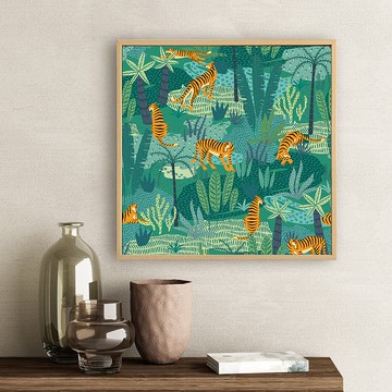 連續 • 熱帶雨林 - 臥房/老虎/沙發背景/民宿/複製畫/玄關/叢林