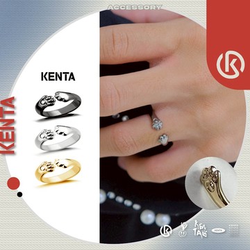 【好評熱銷中】熊掌抱抱戒指 可調式開口款 可愛系中性飾品 戒指 情人節送禮首選 KENTA