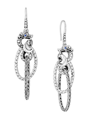 John Hardy - Legends Naga sapphire drop earrings - women - Sterling Silver/Blue Sapphire - One Size