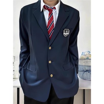 黑林社dk新款日系制服畢業班服一套徽章西服外套男士學生墊肩西裝
