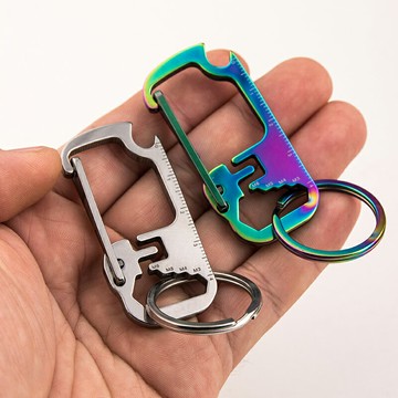 多功能不銹鋼男士腰掛鑰匙扣掛件創意個性汽車鏈鎖匙圈環隨身工具