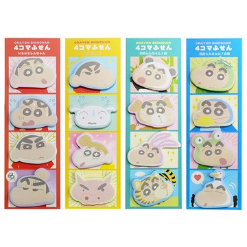 【正版授權】蠟筆小新 四格迷你便條紙 4種圖樣 便條紙 便利貼 表情貼 野原新之助 小白 小葵