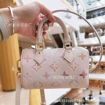 外貿高品質漸變夢幻紫nano枕頭包speedy迷你真皮壓花單肩斜挎女包