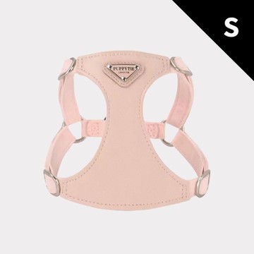 puppytie 草莓粉 三角標-S 寵物胸背帶+牽繩組 (狗胸背 貓胸背 背心胸背 防暴衝 可調節)