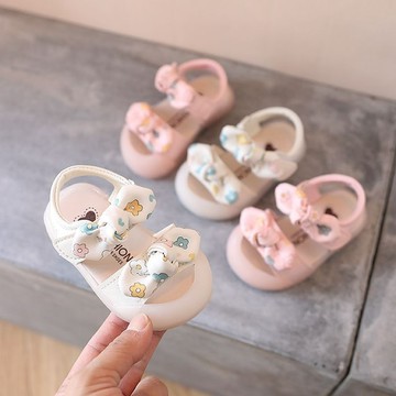 mori🎀mori女寶寶涼鞋春夏款0-1-2嵗軟底學步鞋夏季公主鞋女童防滑鞋子
